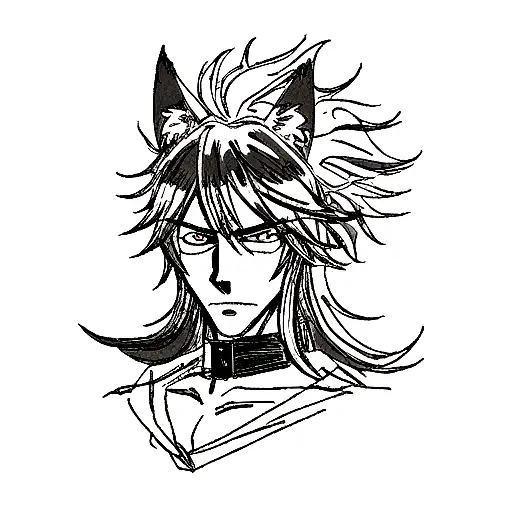 wolf and skull tattoo design idea