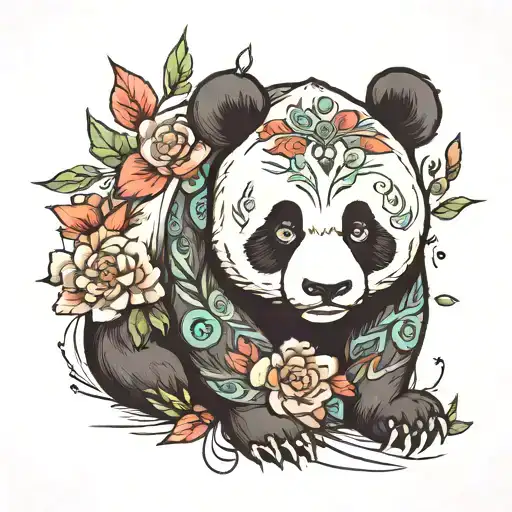 panda bear tattoo design idea