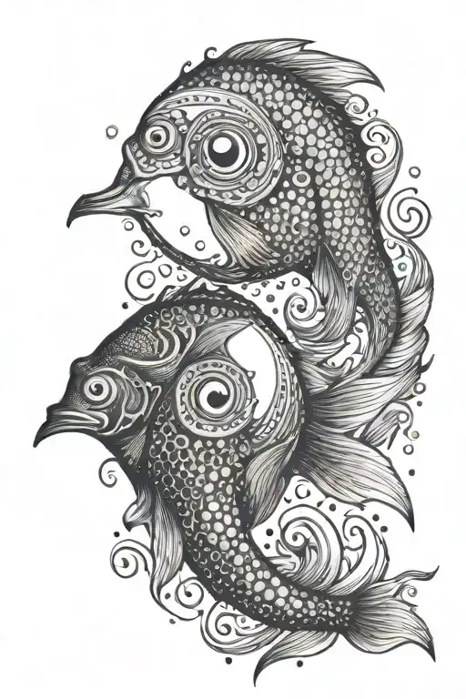 yin yang fish tattoo design idea
