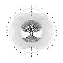 Tree of Life with lines and dots tattoo design idea