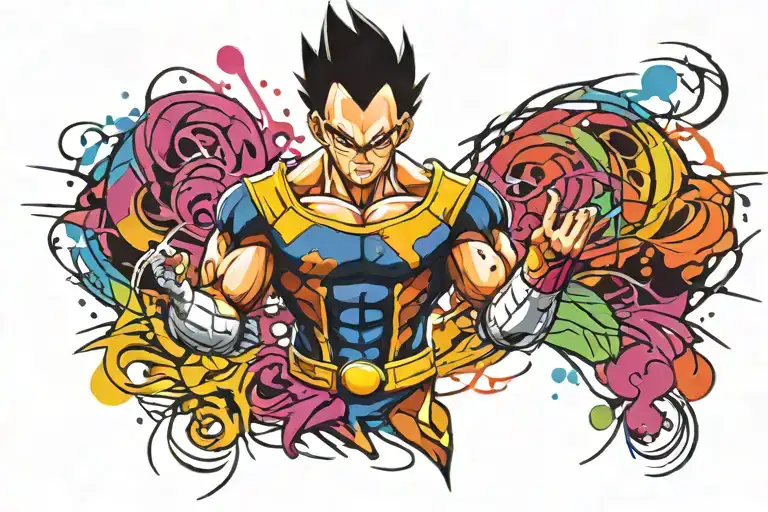 Vegeta facing tattoo design idea