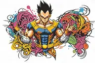 Vegeta facing tattoo design idea
