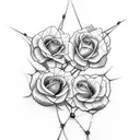 flowers with spider webs on knee tattoo design idea
