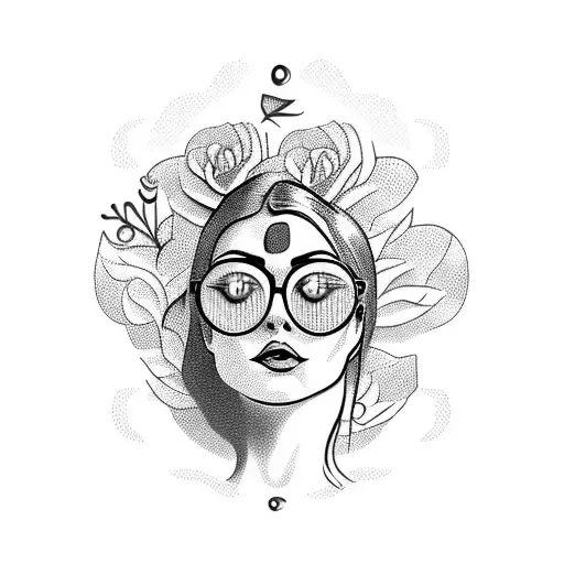 a wine glass with a woman inside laying in the glasses water and flowers growing around the glass tattoo design idea