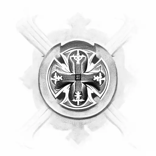 crusader cross IHS tattoo design idea