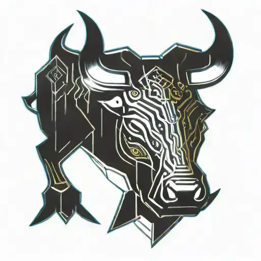 Well done bull tattoo design idea