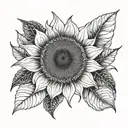golden ratio sunflower blooming tattoo design idea
