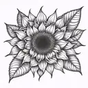 golden ratio sunflower blooming tattoo design idea
