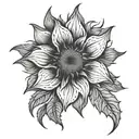 sunflower fractal art tattoo design idea
