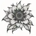 sunflower fractal art tattoo design idea