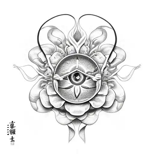 Detailed Snake With Iris Godfrey Owen Flowers And A Hidden Geass Symbol tattoo design idea