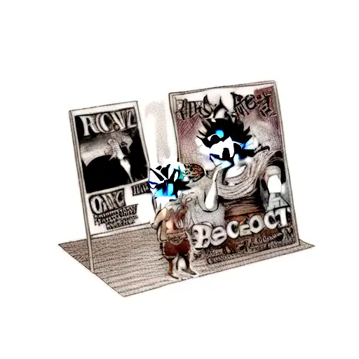 Gear 5 Luffy, (one piece), holding his bounty poster tattoo design idea