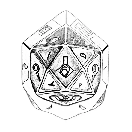 Dungeon and Dragon dice set tattoo design idea