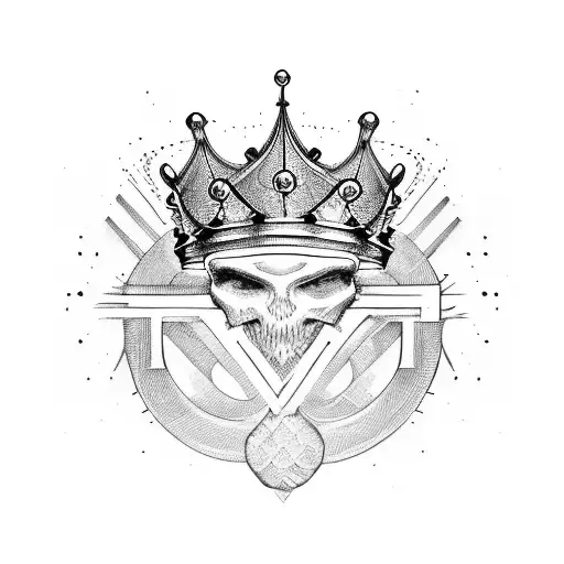 semi colum, crown tattoo design idea