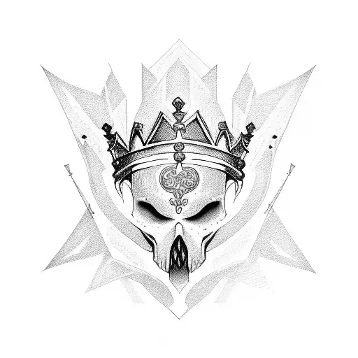 semi colum crown tattoo design idea