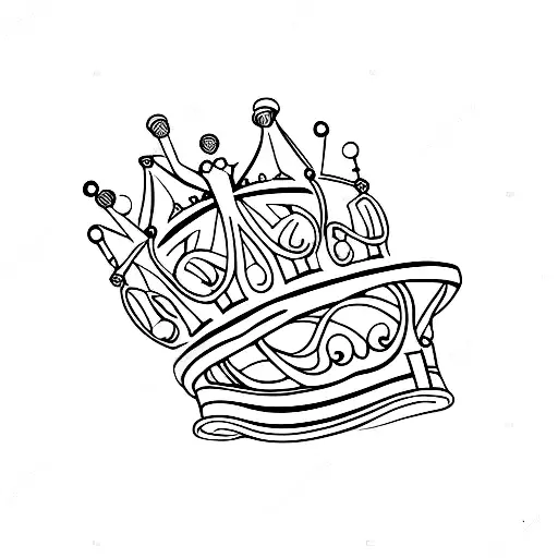 semi colum, crown tattoo design idea