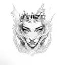 semi colum, crown tattoo design idea