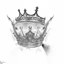 semi colum, crown tattoo design idea