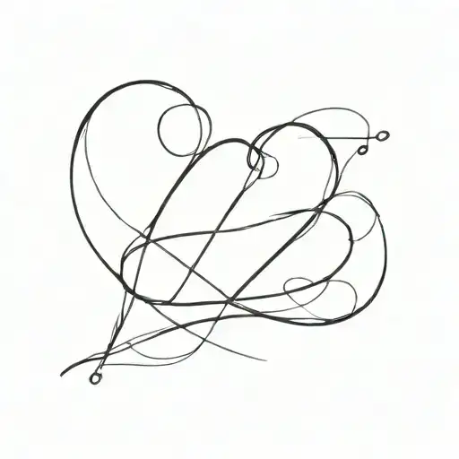 heart around number 4 tattoo design idea
