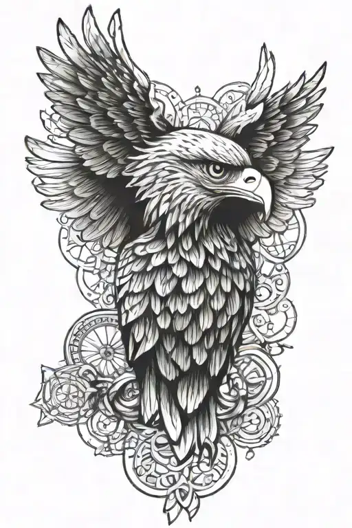 1976, 1975, 21, arm covering tattoo with hamsa, eagle, football and broken heart tattoo design idea