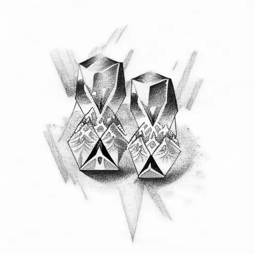 Two Black Diamonds with skis inside of them tattoo design idea