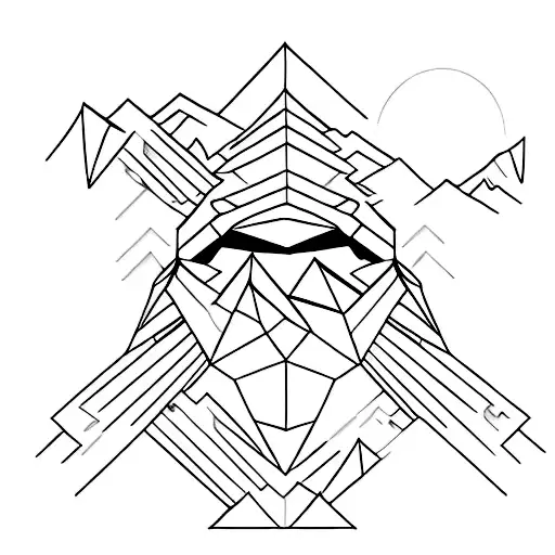 Two Black Diamonds with skis inside of them tattoo design idea