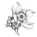daffodils and forget me nots tattoo design idea