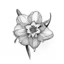 daffodils and forget me nots tattoo design idea
