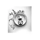 A coffee bean morphing into a book with Japanese cherry blossoms tattoo design idea