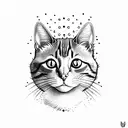 cat in full height tattoo design idea