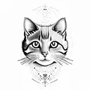 cat in full height tattoo design idea
