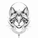 cat in full height tattoo design idea