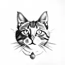 cat in full height tattoo design idea
