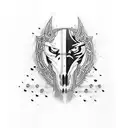 Dotwork tattoo of a Harley Davidson bike with Collingwood colors tattoo design idea