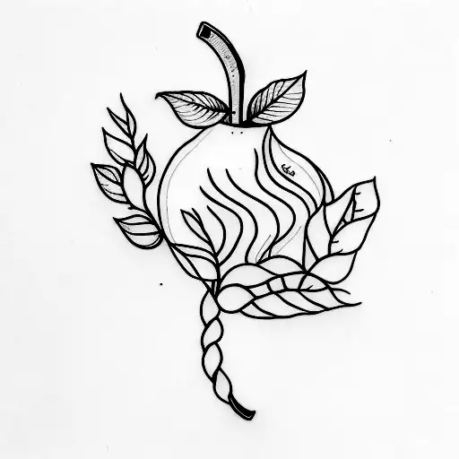 A minimalist tattoo of a teacher's apple with Taylor Swift lyrics as the stem tattoo design idea