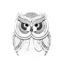 Owl, clock, three tattoo design idea