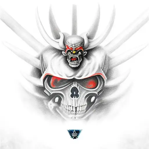 Space Marine fighting demons tattoo design idea