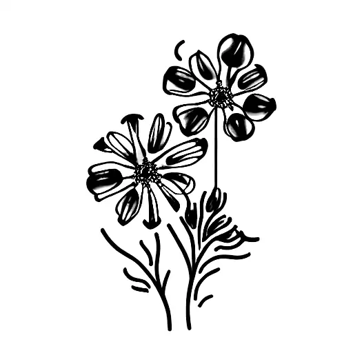 blue babies breath flowers tattoo design idea