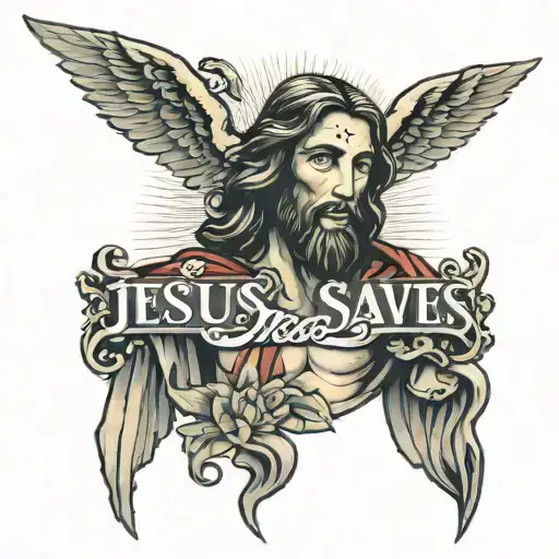 Jesus saves tattoo design idea