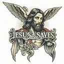 Jesus saves tattoo design idea