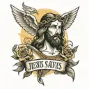 Jesus saves tattoo design idea