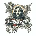 Jesus saves tattoo design idea