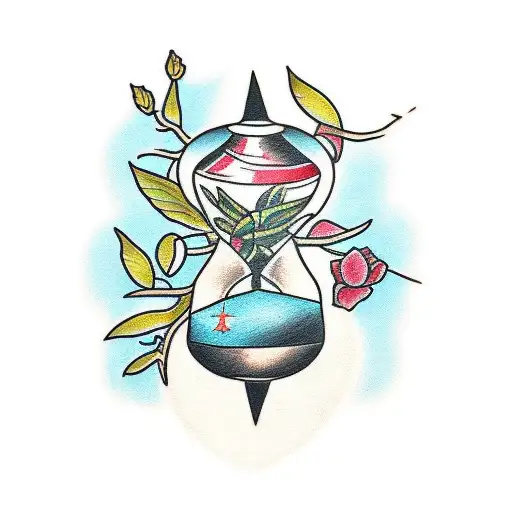 Tree Hourglass tattoo design idea