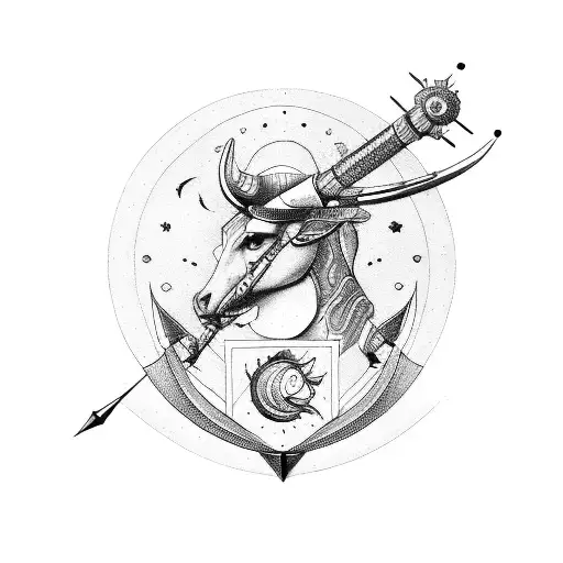 sagittarius zodiac tattoo design idea