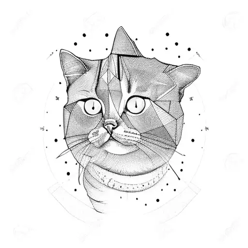 cat holding a gun tattoo design idea