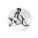 man lying on a cloud tattoo design idea