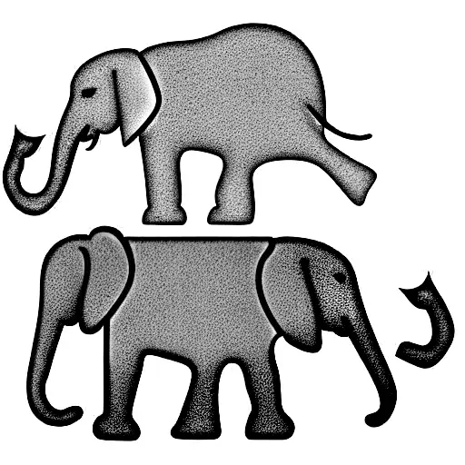 three elephants tattoo design idea