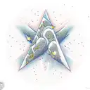 Boulder flatirons mountains with shooting star  tattoo design idea