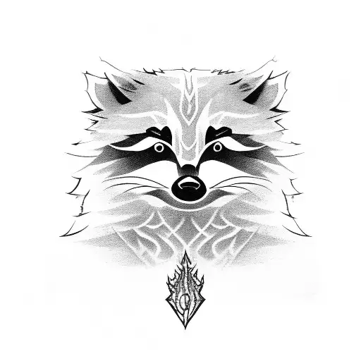 gandalf raccoon tattoo design idea