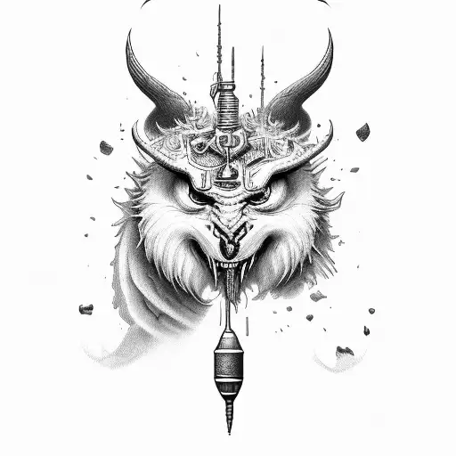 devil suck a lollipop tattoo design idea